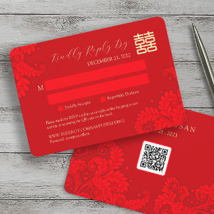 Traditionell kinesisk Bröllop OSA med QR-kod