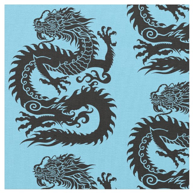 Traditionell kinesisk dragon Fabric Tyg (Närbild)