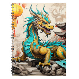 Traditionell kinesisk drake för kinesiska nyår anteckningsbok