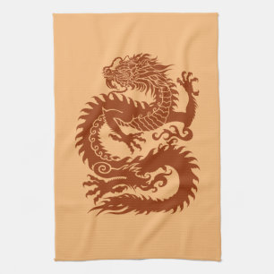 Traditionell kinesisk drake Kitchen Towel Kökshandduk
