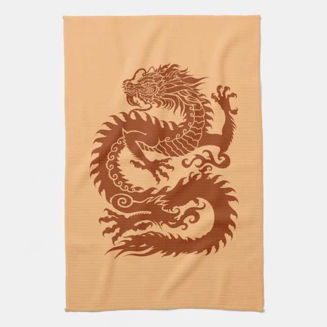 Traditionell kinesisk drake Kitchen Towel Kökshandduk (Vertikal)