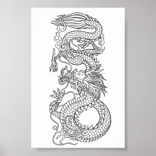 Traditionell kinesisk drake Poster (Framsidan)