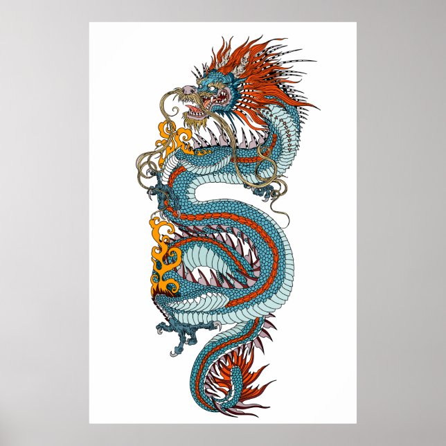 Traditionell kinesisk drake poster (Framsidan)