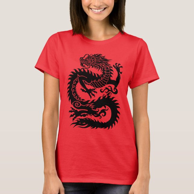 Traditionell kinesisk drake t shirt (Framsida)