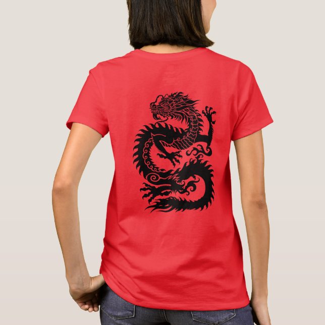 Traditionell kinesisk drake T-Shirt (Baksida)
