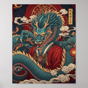 Traditionell kinesisk drakposter poster