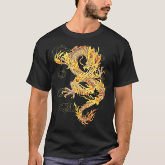 Traditionell kinesisk draksymbol för kraft och str t shirt