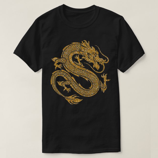 Traditionell kinesisk draksymbol för ström och str t shirt (Design framsida)