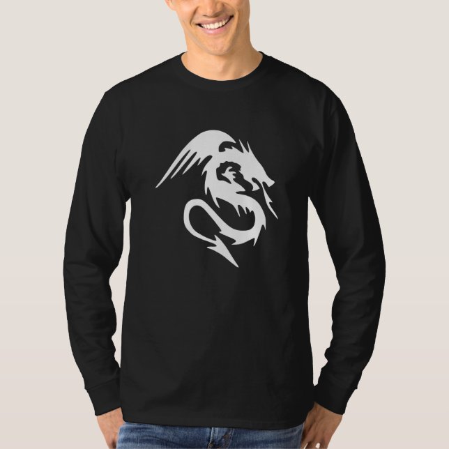 Traditionell kinesisk draksymbol för ström och str t shirt (Framsida)