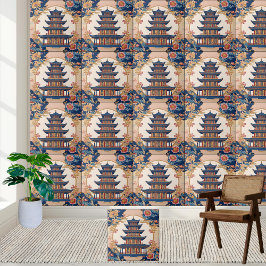 Traditionell kinesisk kinoiserie Tile Kakelplatta