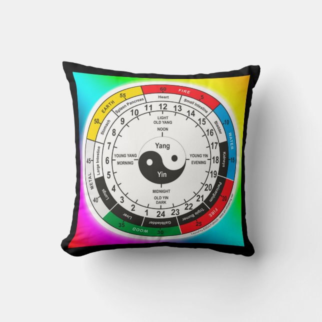 Traditionell kinesisk medicinteknisk kropp Klock S Kudde (Framsida)