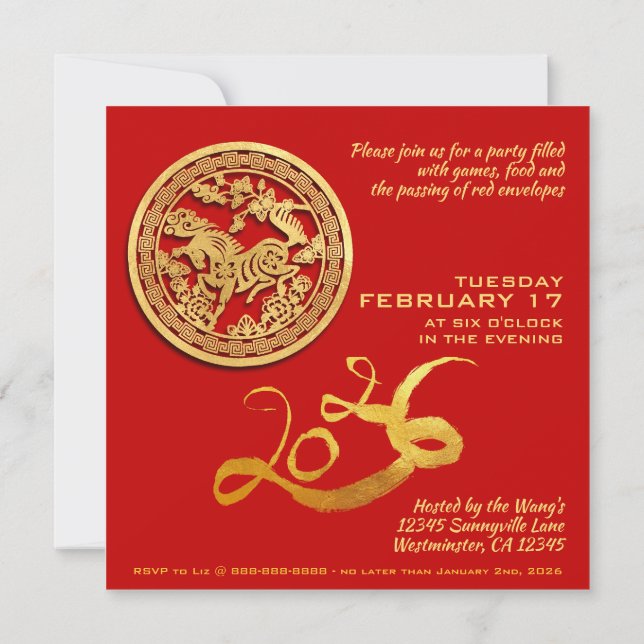 Traditionell kinesisk rackare, hästår SqC01 Kort (Baksida)