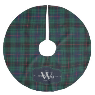 Traditionell klan Davidson skotsk tartan pläd Julgransmatta Borstad Polyester