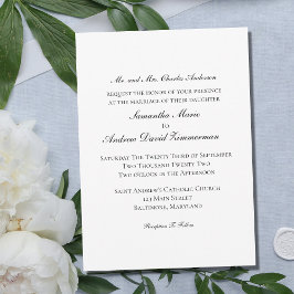Traditionell klassisk Elegant bröllop Inbjudningar