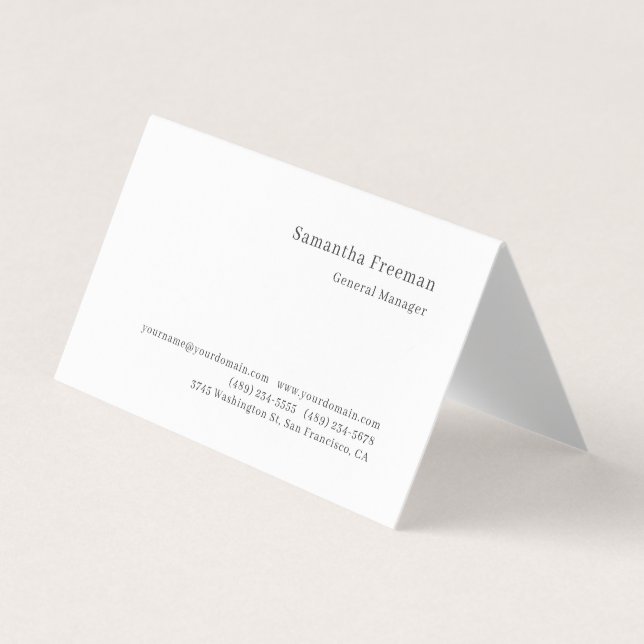 Traditionell Klassisk Enkel Svart Vit Minimalistis Visitkort (Framsida)