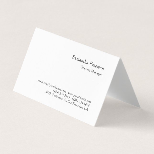 Traditionell Klassisk Enkel Svart Vit Minimalistis Visitkort (Framsida)