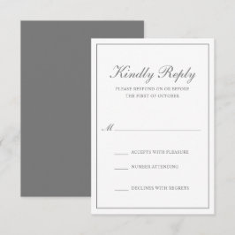 Traditionell Klassisk Formell Elegant Grå Bröllop OSA Kort