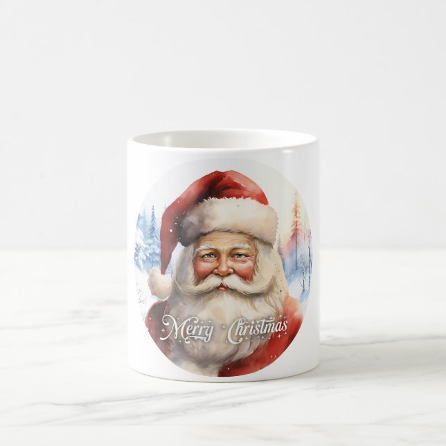 Traditionell klassisk illustration av tomtefar scr kaffemugg (Center)