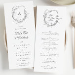 traditionell klassisk monogramvapensköld Vår Bröll Meny<br><div class="desc">del av stor samling</div>
