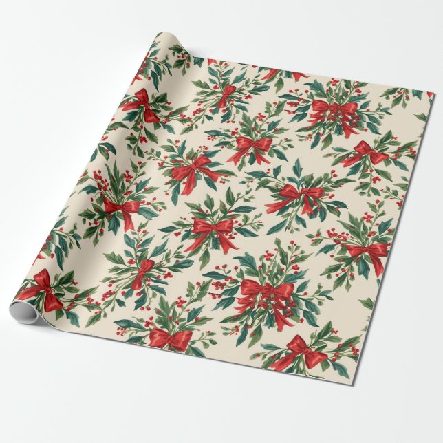 Traditionell/klassisk Papper jul Presentpapper (Utrullad)