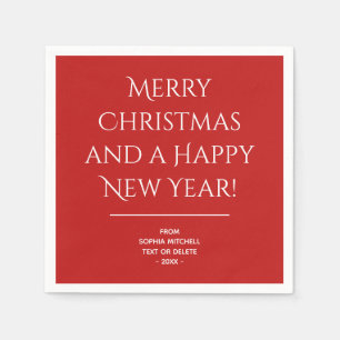 Traditionell - Klassisk röd God jul Napkins Pappersservett