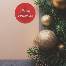 Traditionell - Klassisk röd God jul-symbol Runt Klistermärke