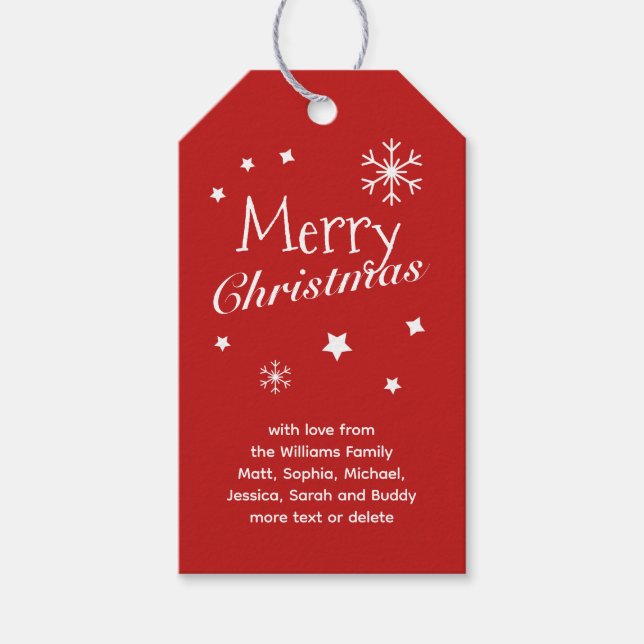 Traditionell - Klassisk röd - Juletiketter Presentetikett (Framsidan)