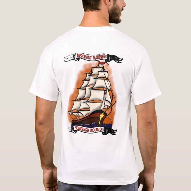 Traditionell konst med homeward Bound Stil T Shirt (Baksida)