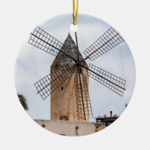 Traditionell kvarn i Palma de Mallorca - Spanien Julgransprydnad Keramik