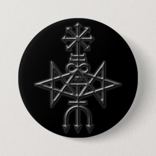 traditionell kyrka av satan sigil knapp