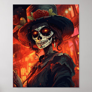 Traditionell La Calavera Catrina Poster