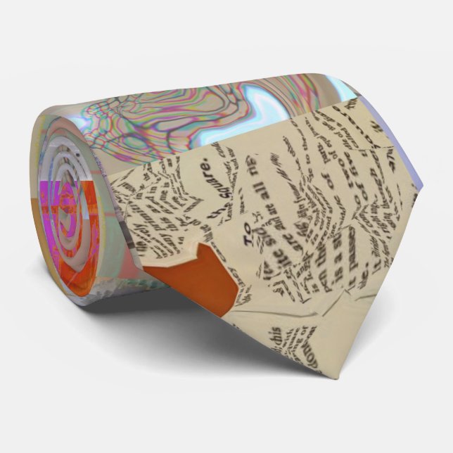 Traditionell lapptäcke geometrisk glitchmosaik slips (Rullad)