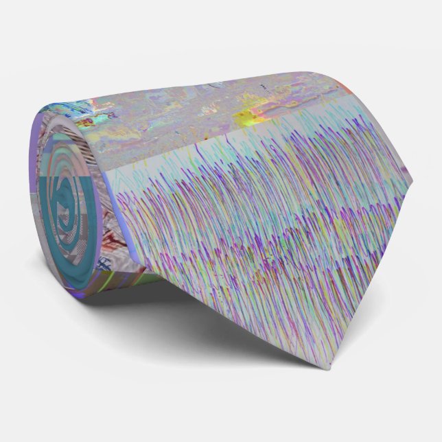 Traditionell lapptäcke geometrisk glitchmosaik slips (Rullad)