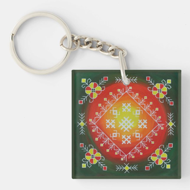 Traditionell lettisk folkkonst med symbolmålning (Framsidan)
