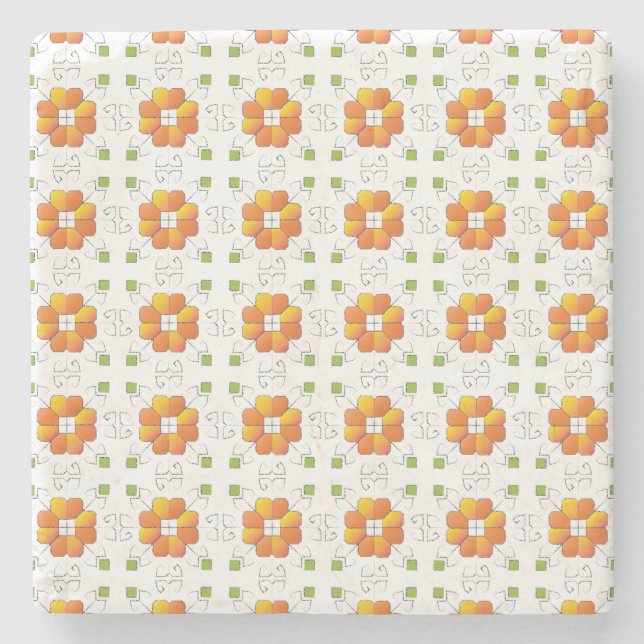 Traditionell lettisk soltecken geometrisk design I Stenunderlägg (Framsidan)