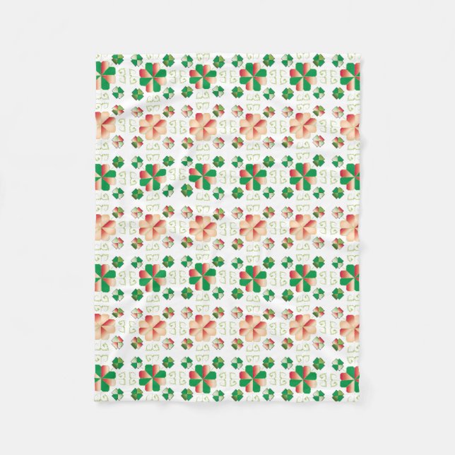 Traditionell lettisk soltecken geometrisk mönster  fleecefilt (Framsidan)