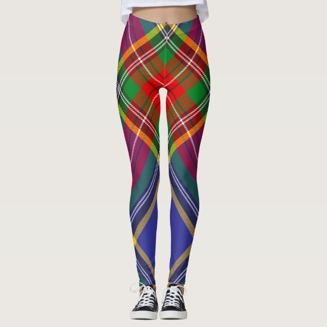 Traditionell Macbeth-klan höglandsplaid Leggings (Framsida)