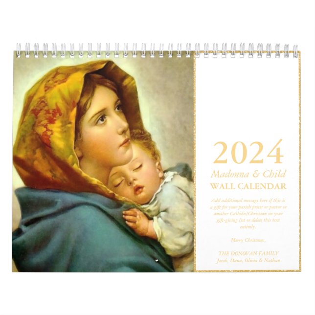 Traditionell Madonna och julgåva till barn Kalender (Omslag)