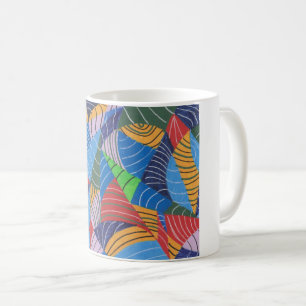 Traditionell målning av abstrakt kaffemugg
