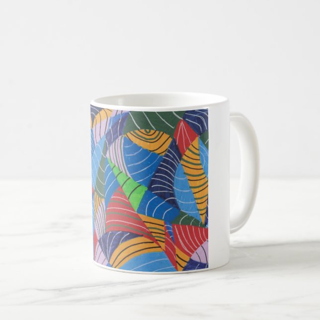 Traditionell målning av abstrakt kaffemugg (Framsida höger)