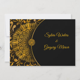 Traditionell mandala klassisk elegant lyx bröllop inbjudningar