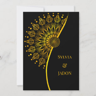 Traditionell mandala klassisk elegant lyx bröllop inbjudningar