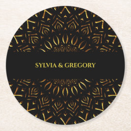 Traditionell mandala klassisk elegant lyxkonst dec underlägg papper rund