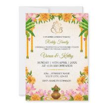 Traditionell Marigold Kalyanam-inbjudningskort