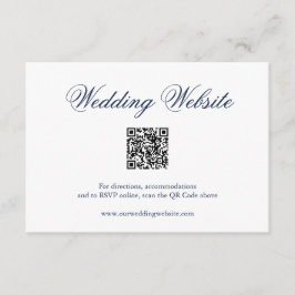 Traditionell marinblå formell QR-kod bröllop Tilläggskort