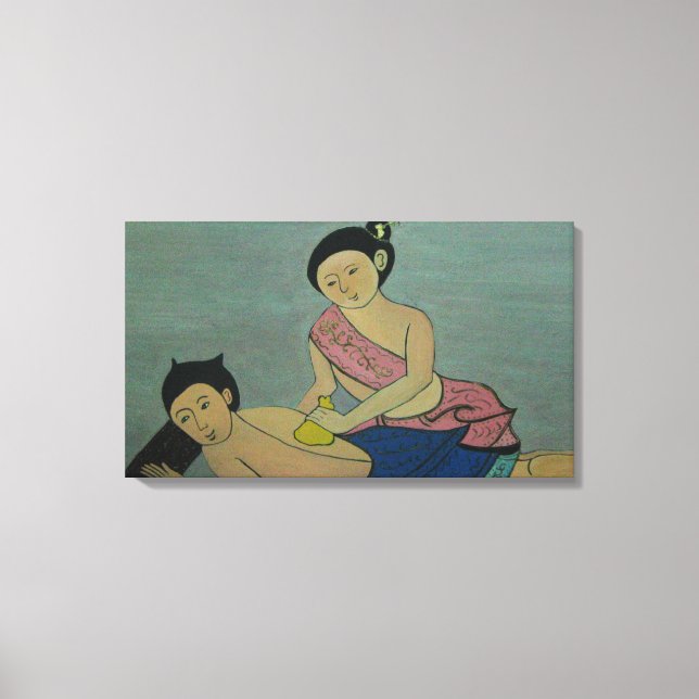 Traditionell massage på thailändska canvastryck (Framsida)