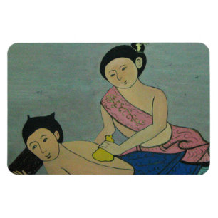 Traditionell massage på thailändska magnet