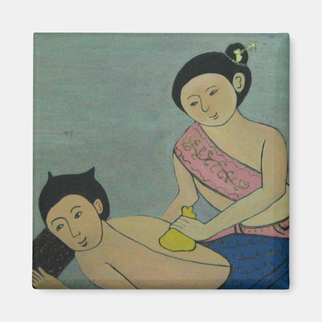Traditionell massage på thailändska magnet (Framsidan)