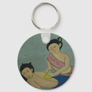 Traditionell massage på thailändska nyckelring