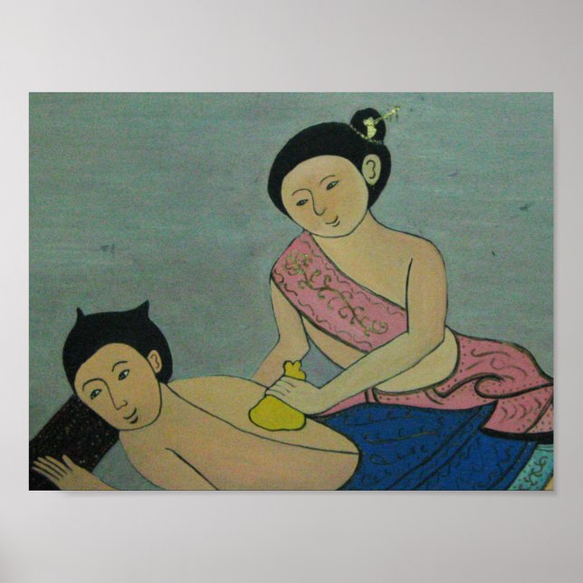 Traditionell massage på thailändska poster (Framsidan)